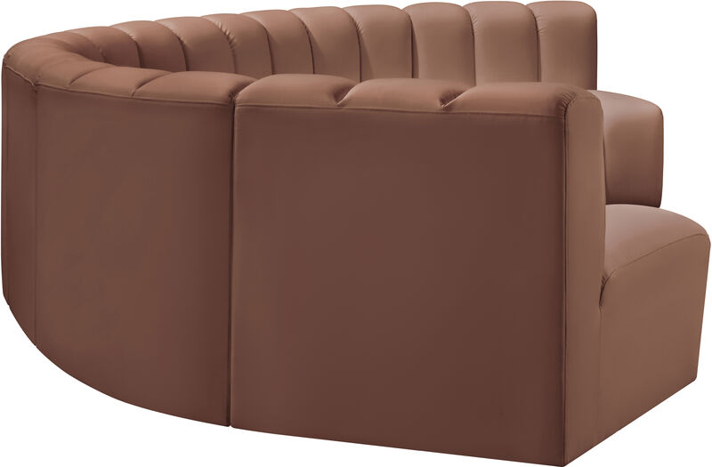 Meridian Furniture Arc Cognac Vegan Leather Modular Sofa image number 4