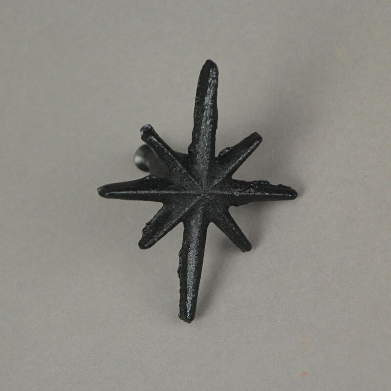 Set of 6 Antique Black Finish Mid-Century Modern D&eacute;cor Starburst Cast Iron Drawer Pulls Cabinet Knobs - 2.75 Inches High - Easy Install - Timeless Elegance image number 3