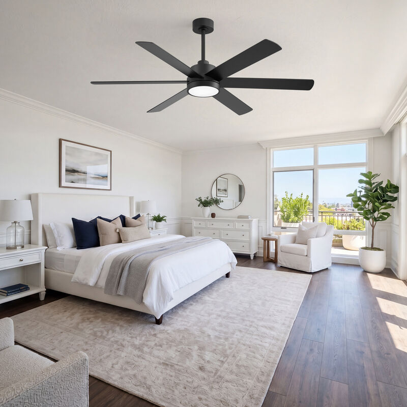 Breezary 60 in LED Ceiling Fan with Light and Remote, 6 Blade DC Motor Fan, Reversible Quiet Fan with Timer image number 9
