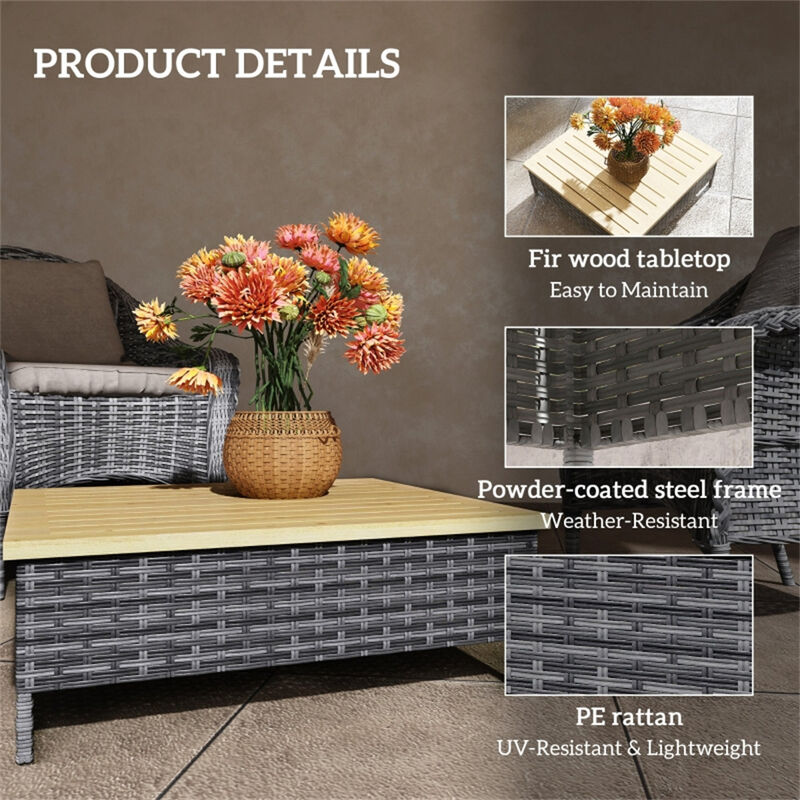 Square Patio End Table with Modern Design For Outdoor Use image number 4