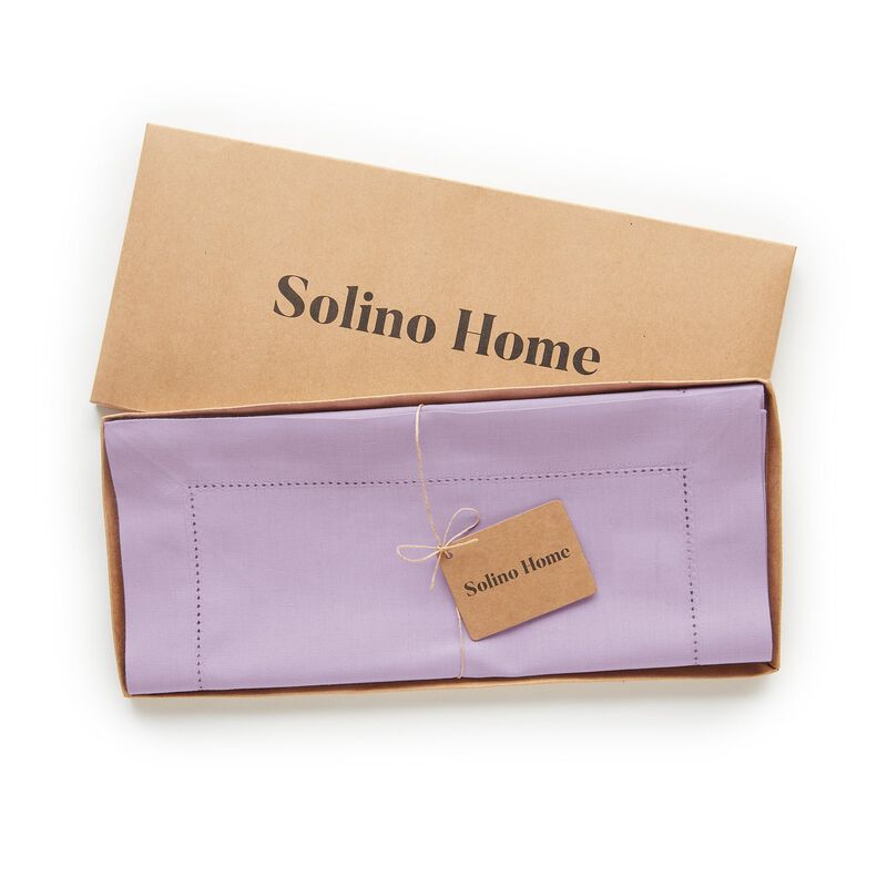 Solino Home Cotton Linen Table Runner - Cotton Linen Hemstitch