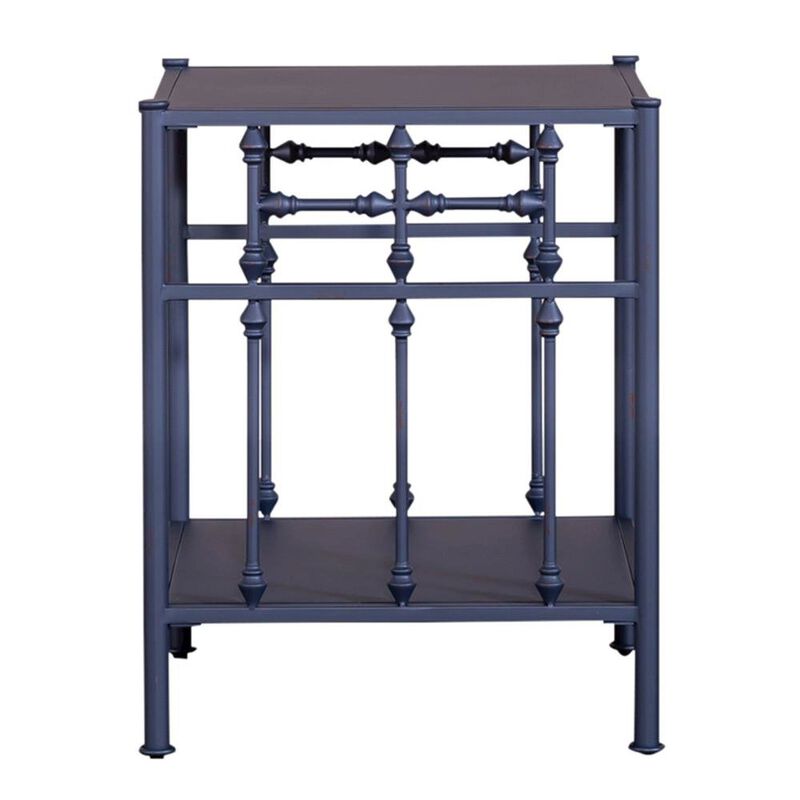 Starlight Canyon Home Navy Metal Nightstand – Stylish Metal Side Table For Bedroom Or Living Room