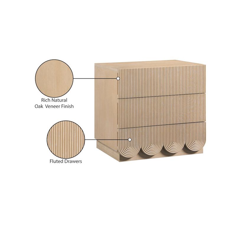 Meridian Furniture Scallop Natural Night Stand