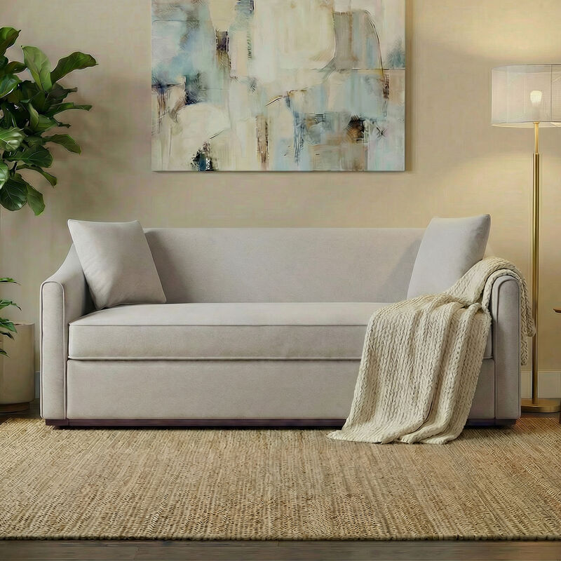 Merax Modern 3-Seater Chenille Sofa with Sculpted Wrap-Around Arms image number 1