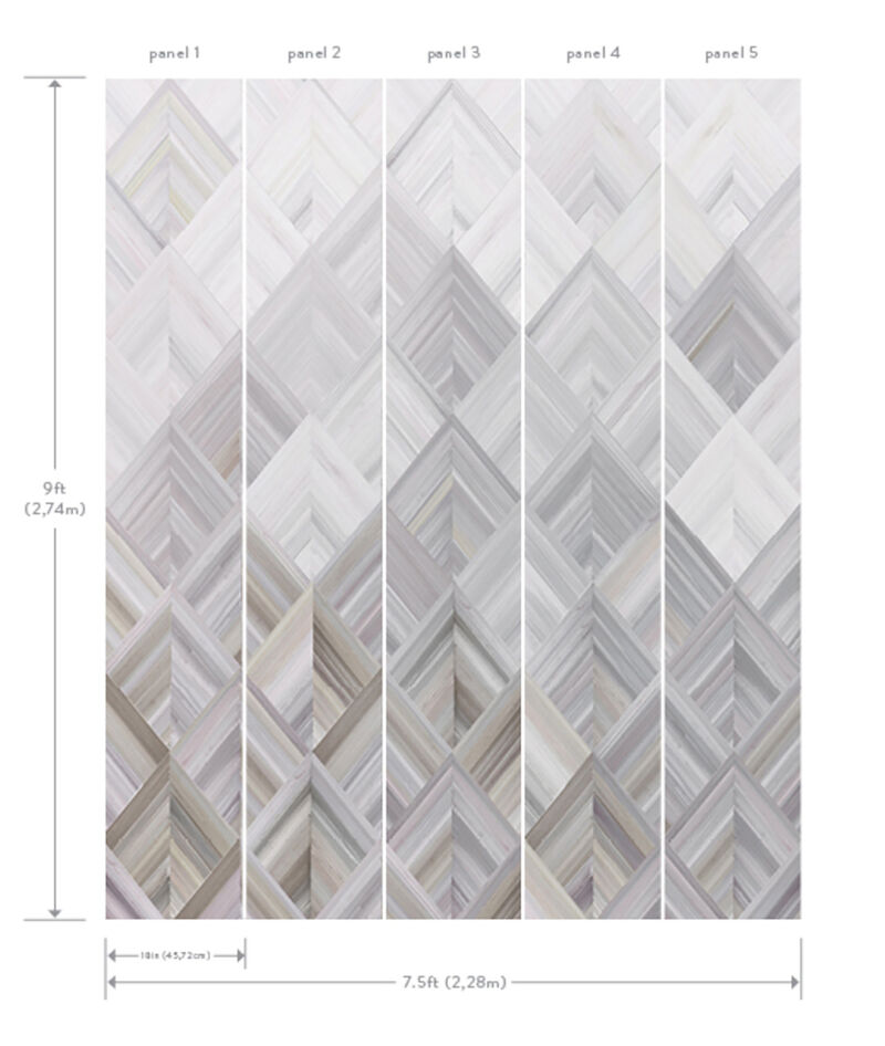 Diamond Parquet Grey Wall Mural (Set of 2) image number 1