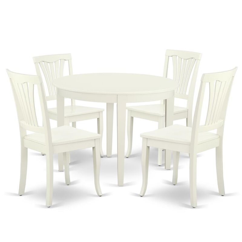 Dining Room Set Linen White, BOAV5-LWH-W