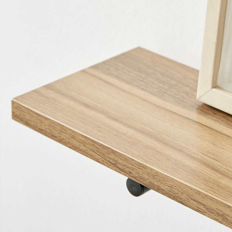 Contemporary Decorative Triangle Accent Metal Frame Wall Shelf - Reversible Configuration