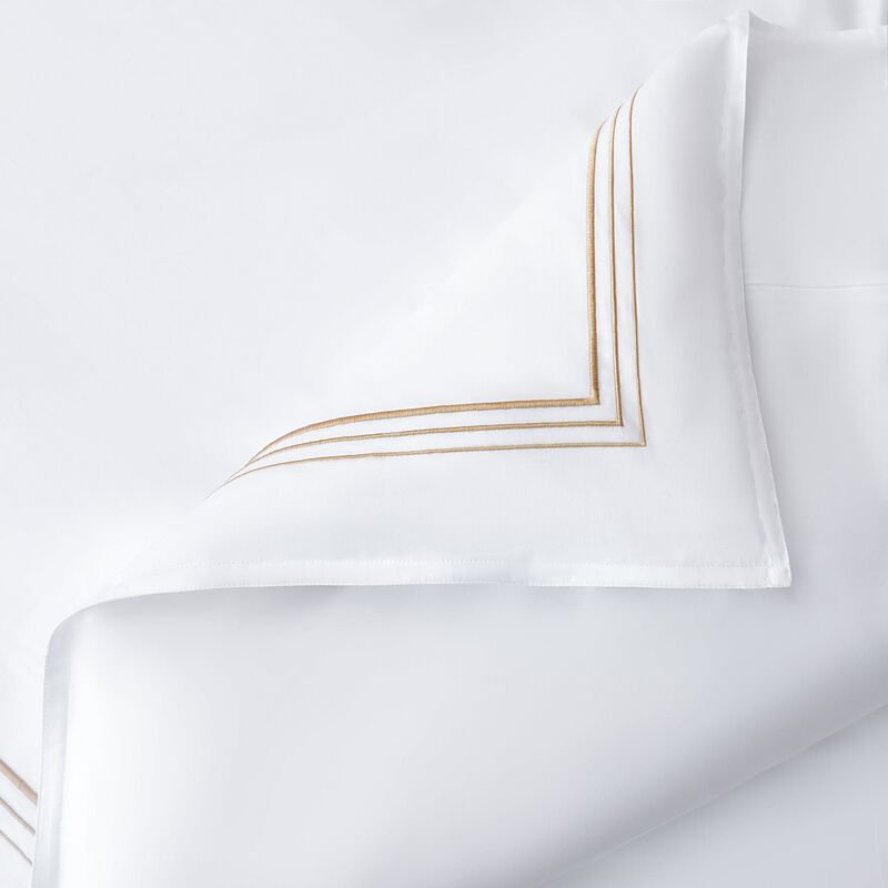 Border Embroidery Queen Gold Duvet Cover Set image number 3