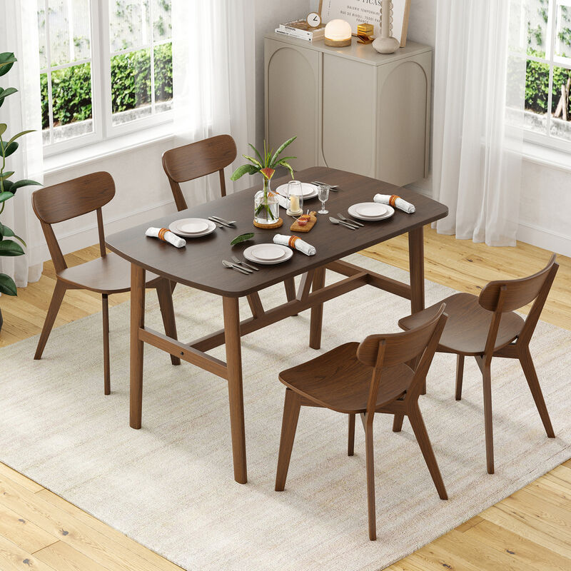 GOODSILO Modern Rectangular Dining Table for 4-6 People with Sturdy Metal Frame - Perfect for Family Meals and Gatherings image number 1