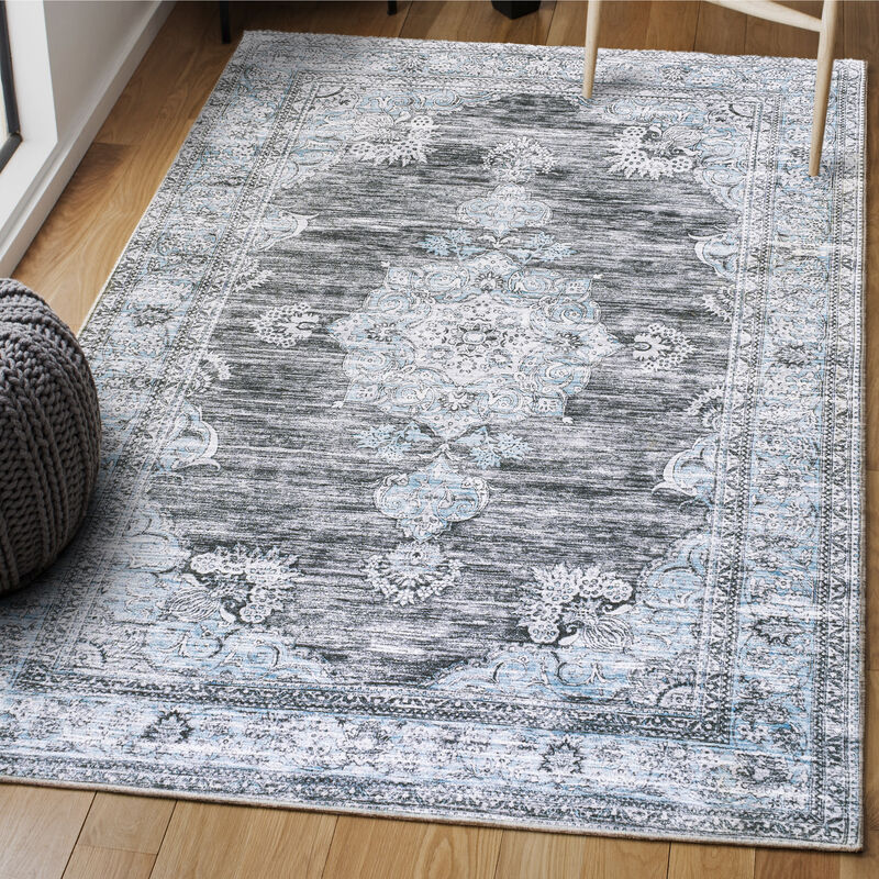Bausch Bohemian Distressed Chenille Machine-Washable Area Rug