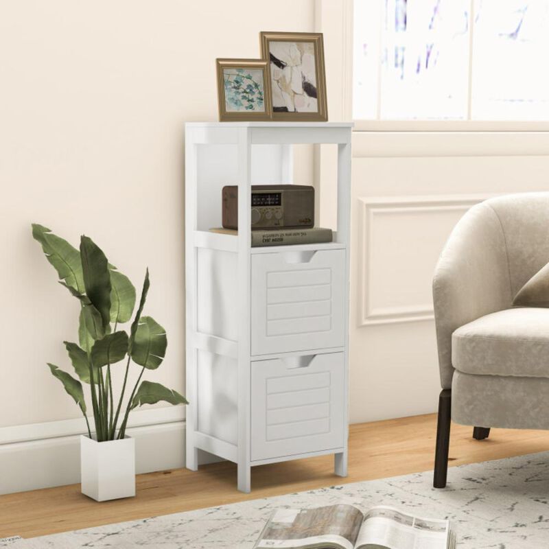 Hivvago Multifunction Bathroom Wooden Floor Cabinet Organizer with Storage Rack