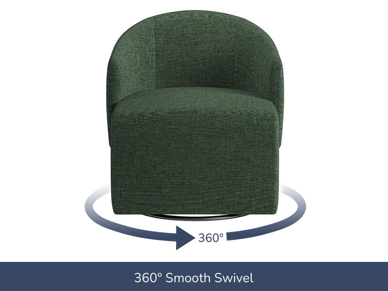 BELLEZE Swivel Accent Chair, Modern Upholstered Swivel Armchair 360 Degree Barrel Chair Comfy Corner Chair for Living Room Bedroom - Malta (Green)