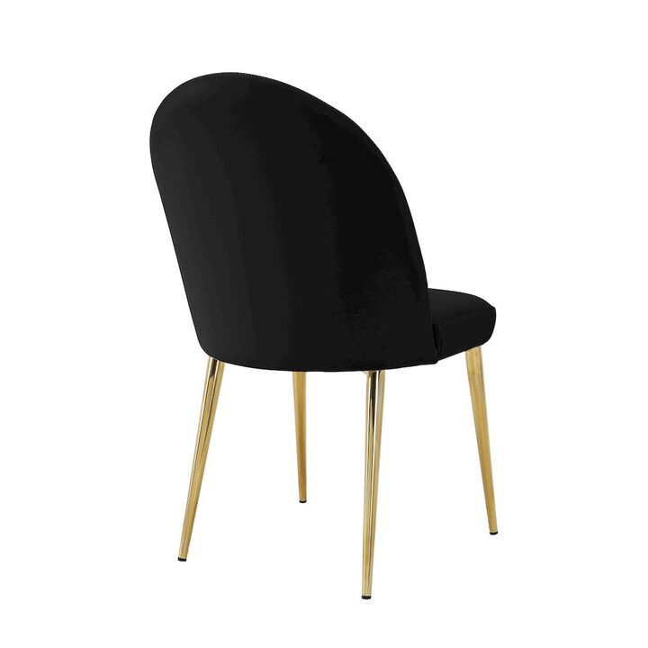 Pangea Home Gold Vera Chair Faux Leather Black- Set Of 2