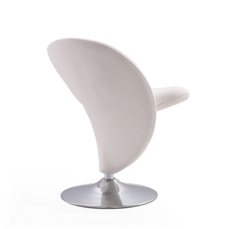 Curl Cream Swivel Accent Chair