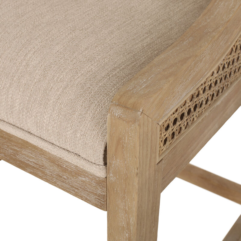 Christopher Knight Home Oneida Upholstered 25.5 inch Wood and Cane Counter Stools (Set of 2) image number 7