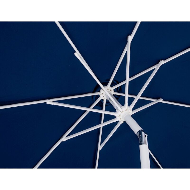 Meridian Furniture Fiji Navy Fabric / Matte Black Aluminum Patio Umbrella with Base Sets