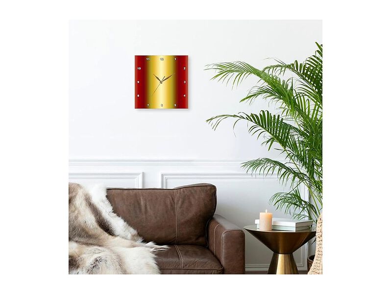 Red Gold Wall Clock 10 Inch Home Decor image number 2
