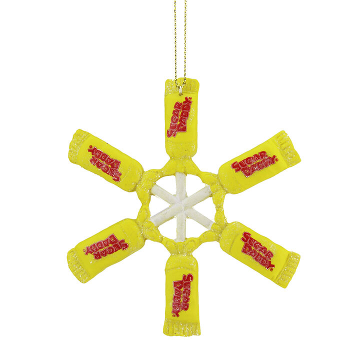 4" Sugar Daddy Lollipop Snowflake Christmas Ornament