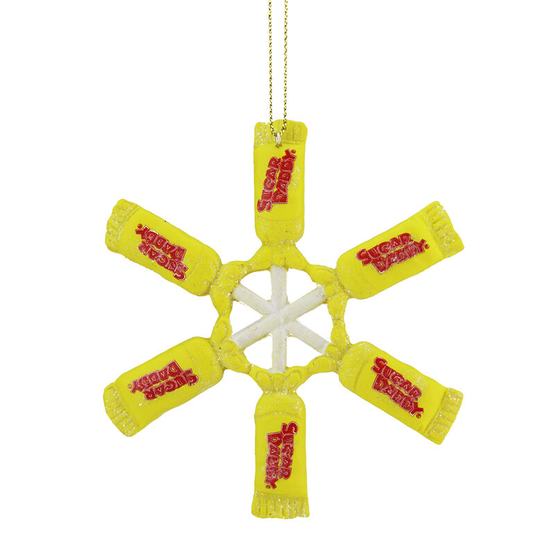4" Sugar Daddy Lollipop Snowflake Christmas Ornament image number 0