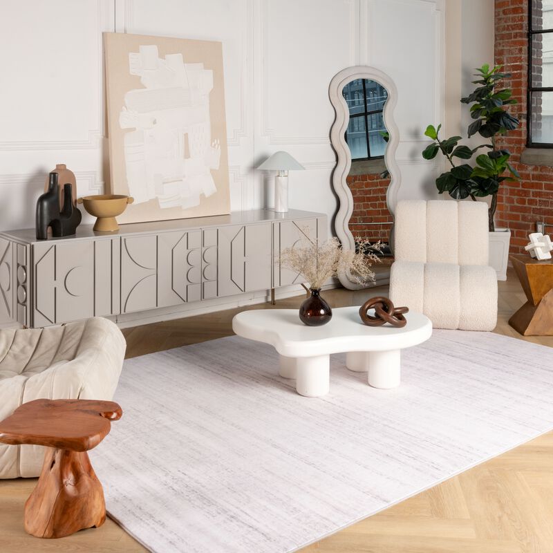 Rug Branch Elena Contemporary Abstract Beige Purple Indoor Area Rug