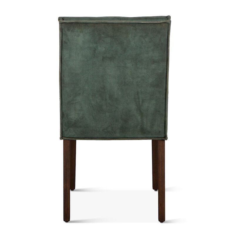 World Interiors Aven Dining Chair in Green Velvet with Dark Legs image number 2