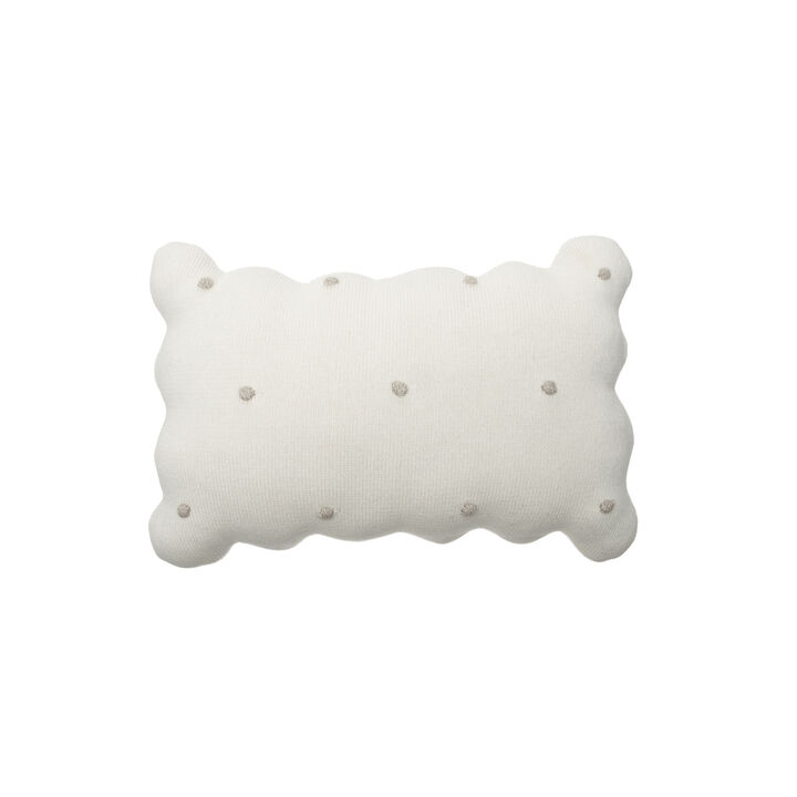 Knitted cushion Biscuit Ivory