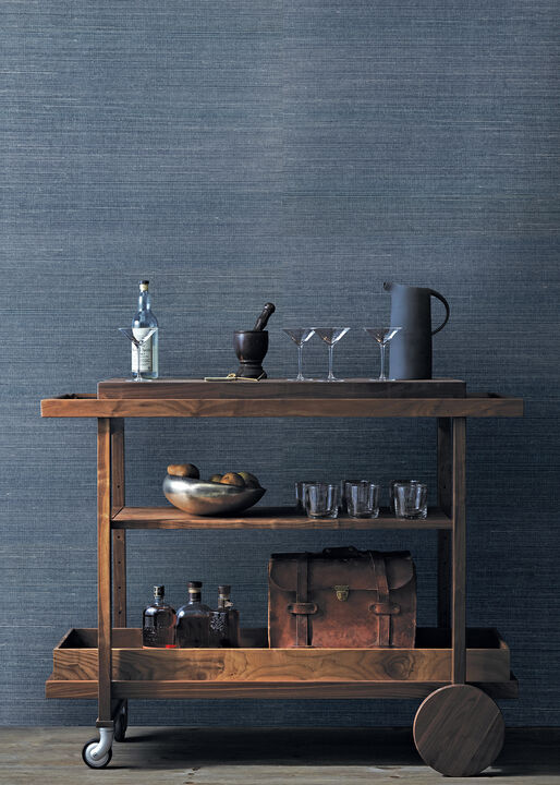 Lamphu Blue Sisal Grasscloth Wallpaper