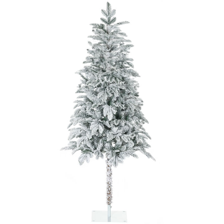 6ft Tall Flocked Artificial Christmas Tree Holiday Décor with 226 Snow Branches