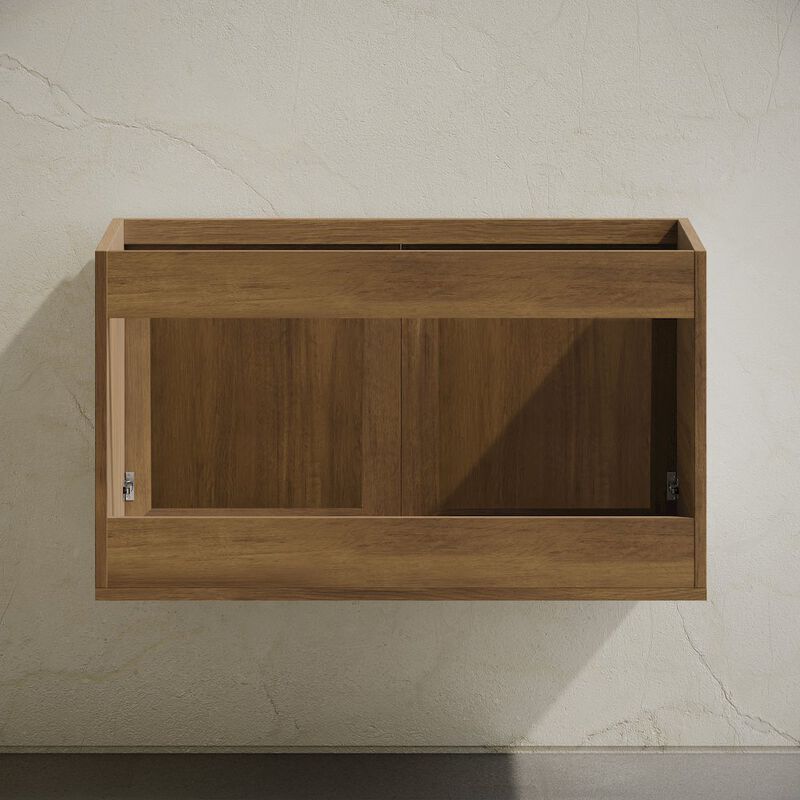 Classe 36" Wall-Mounted Bathroom Vanity in Brown Oak without Sink Top image number 4
