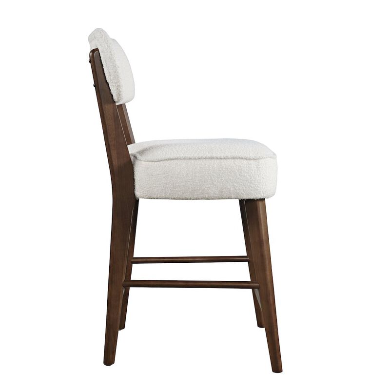 Jofran Wes Mid-Century Modern Boucle Upholstery Counter Barstool (Set of 2)