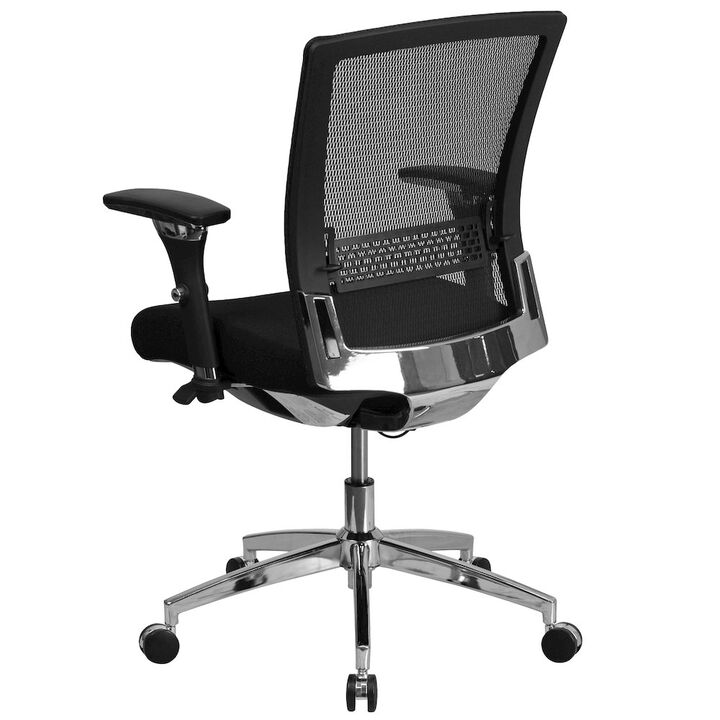 HERCULES Series 24/7 Intensive Use 300 lb. Rated Black Mesh Multifunction Ergonomic Office Chair with Seat Slider