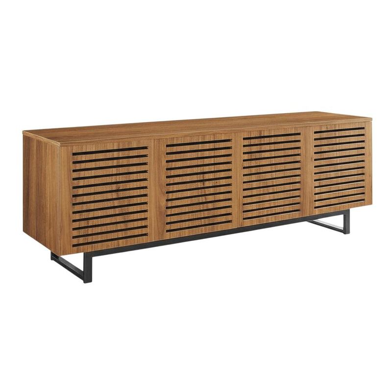 Wooden Brown TV Stand for 73-Inch Screen with Practical Storage image number 1
