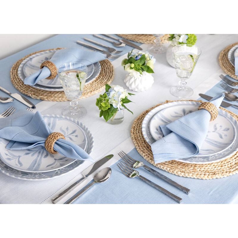 Solino Home Classic Hemstitch 100% Linen Table Runner &ndash; Handcrafted, Machine Washable, Perfect for Holiday and Everyday Dining