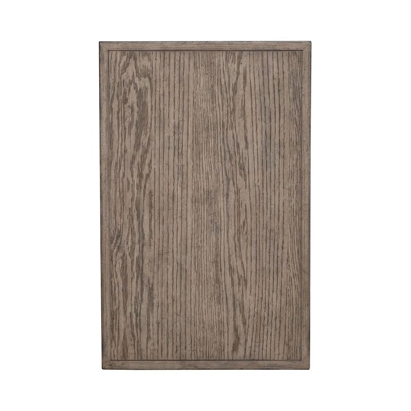 Liberty Furniture City Scape Metal Accent Oak Wood Chair Side Table for Living Room, Beige image number 4