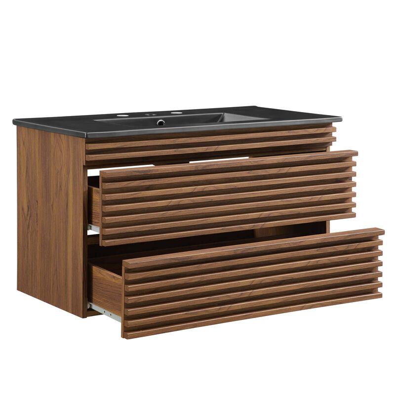 Render 36" Wall-Mount Bathroom Vanity image number 3