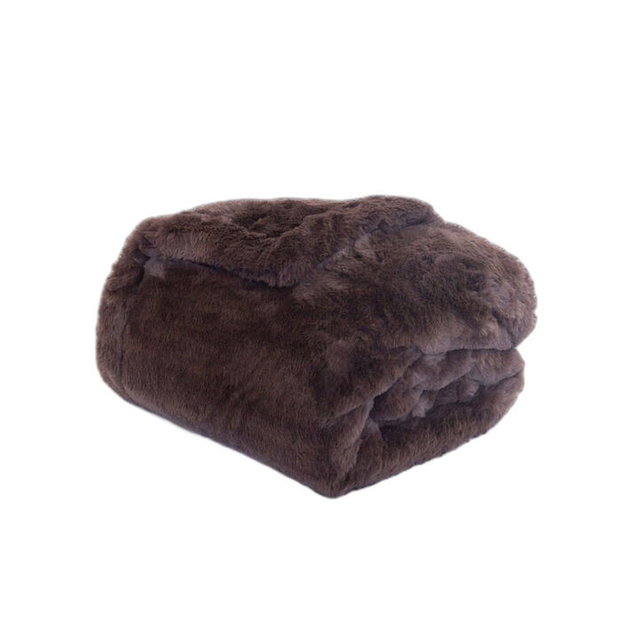 Venice Large Faux Fur Throw Blanket