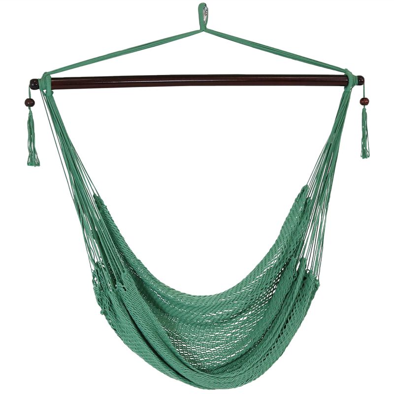 Sunnydaze Extra Large Polyester Rope Hammock Chair and Spreader Bar image number 0