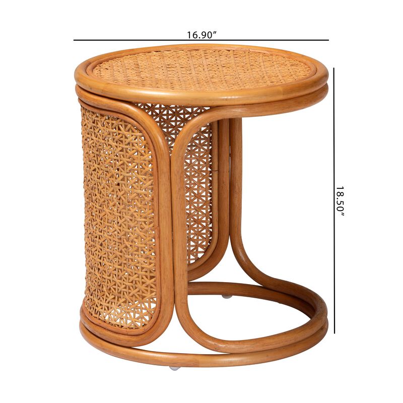 bali & pari Eldon Bohemian Honey Rattan End Table