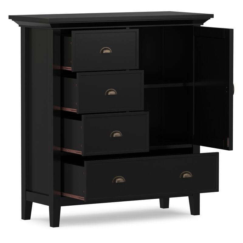 Redmond SOLID WOOD 39 inch Wide Transitional Medium Storage Cabinet in Black image number 4