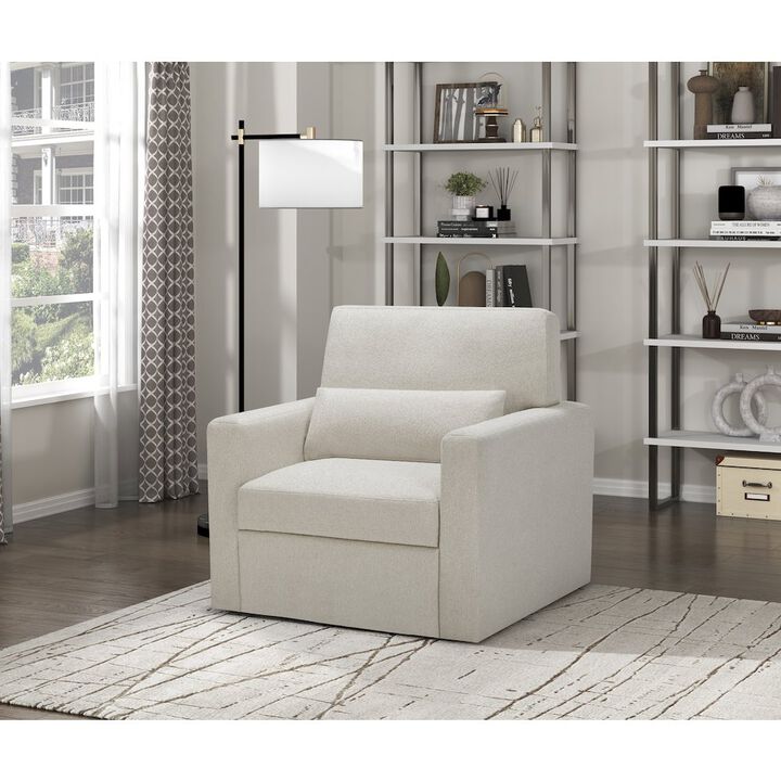 Lexicon Pompano Boucle Swivel Chair in Beige
