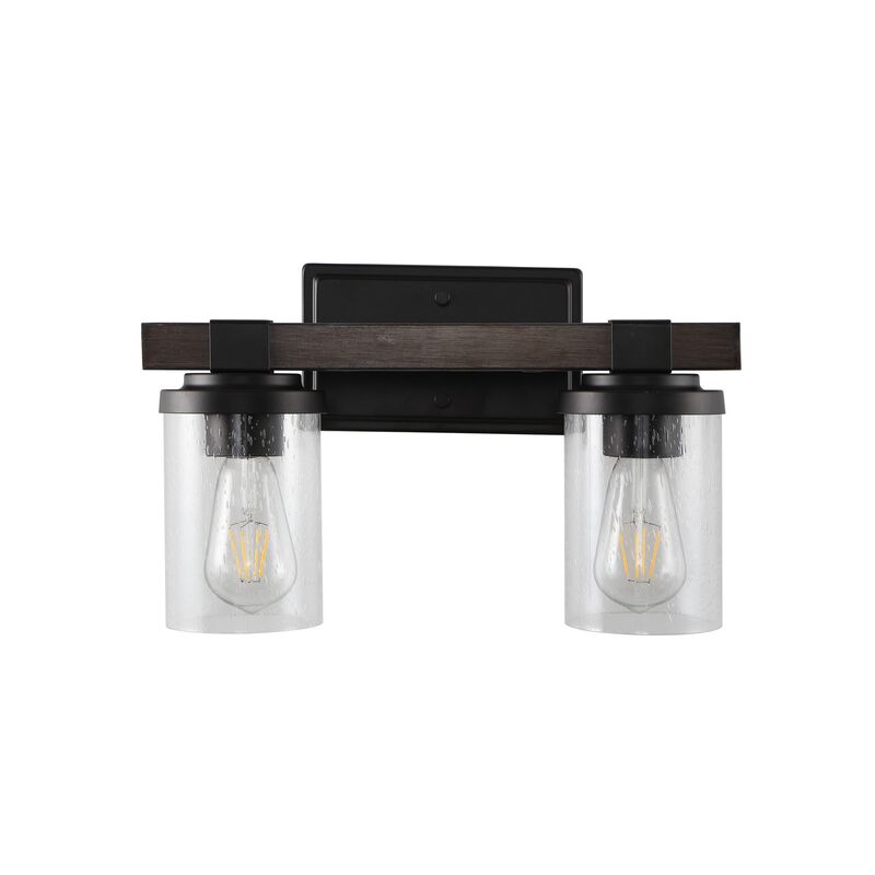 Bungalow Iron/Seeded Glass Rustic Farmhouse LED Vanity Light