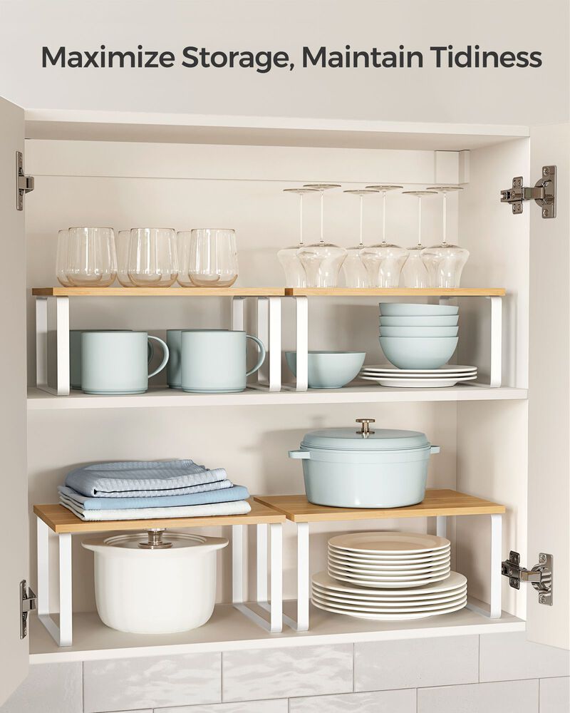 Set of 2 Kitchen Counter Shelves for Efficient Storage and Organization
