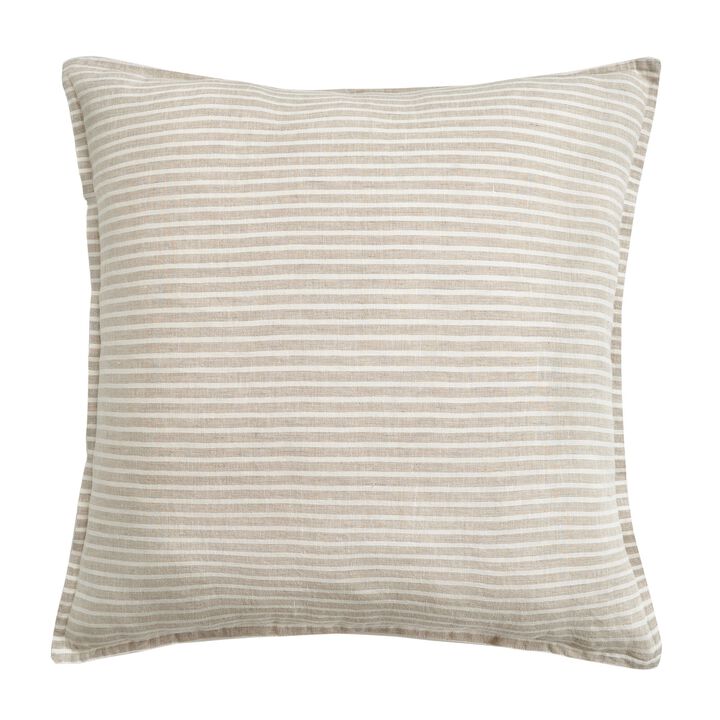 French Flax Linen Railroad Stripe Euro Sham