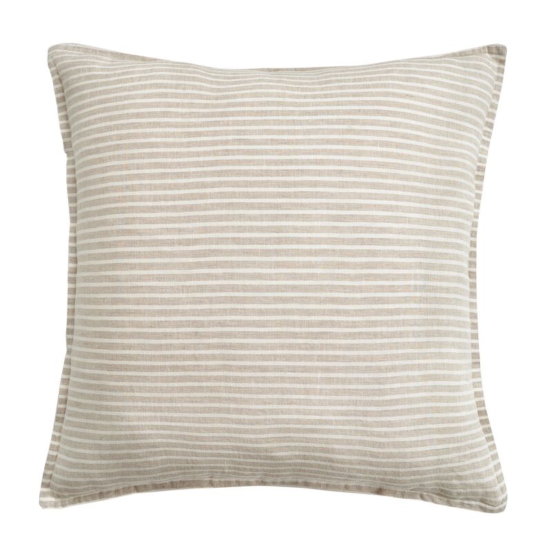 French Flax Linen Railroad Stripe Euro Sham image number 0