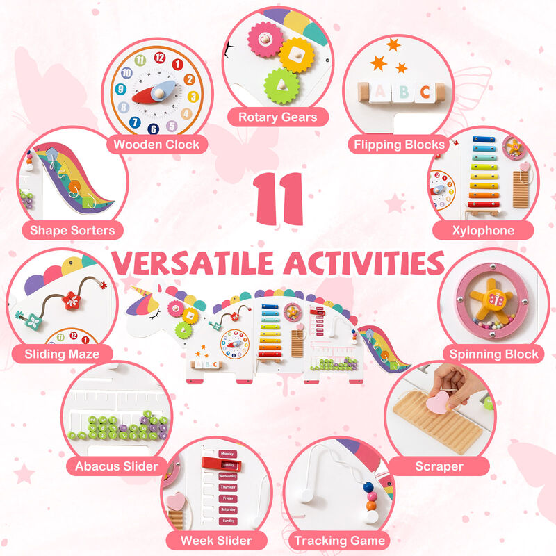 Dinosaur Busy Board 11-in-1 Activity Wall Panels for Education & Early Development image number 5