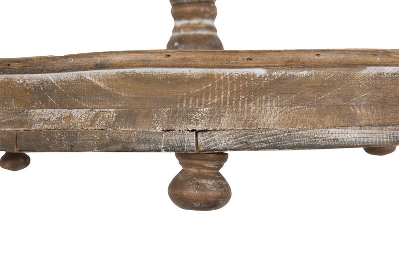 Decorative Wood 2‑Tier Tray Round Serving and Display Stand, Natural Finish image number 4