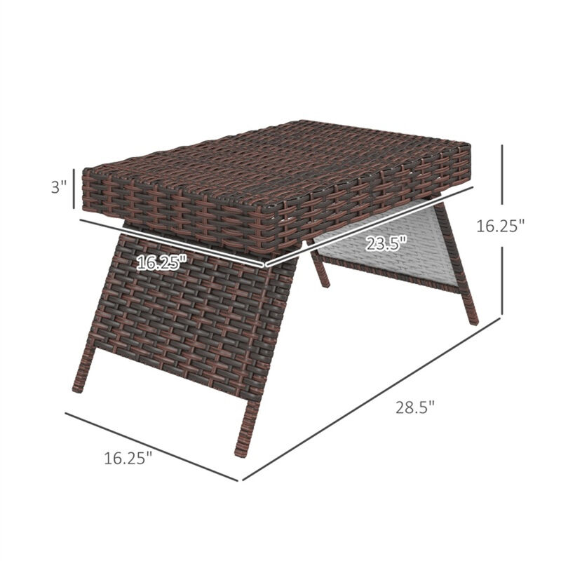 Weather-Resistant PE Wicker Coffee Table For Outdoor image number 2