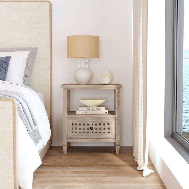 Butler Specialty Flagstaff 1-Drawer Cane Nightstand, Natural