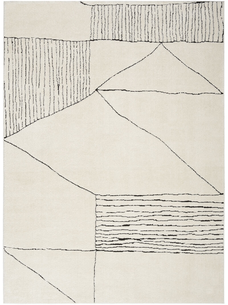 Modern Comfort MNC02 Ivory/Black 5'3" x 7' Rug image number 0