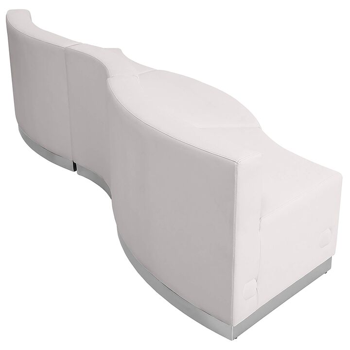 Flash Furniture HERCULES Alon Series White LeatherSoft Reception Configuration, 3 Pieces